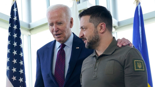 Photo of US President Joe Biden with Ukrainian leader, Volodymyr Zelensky